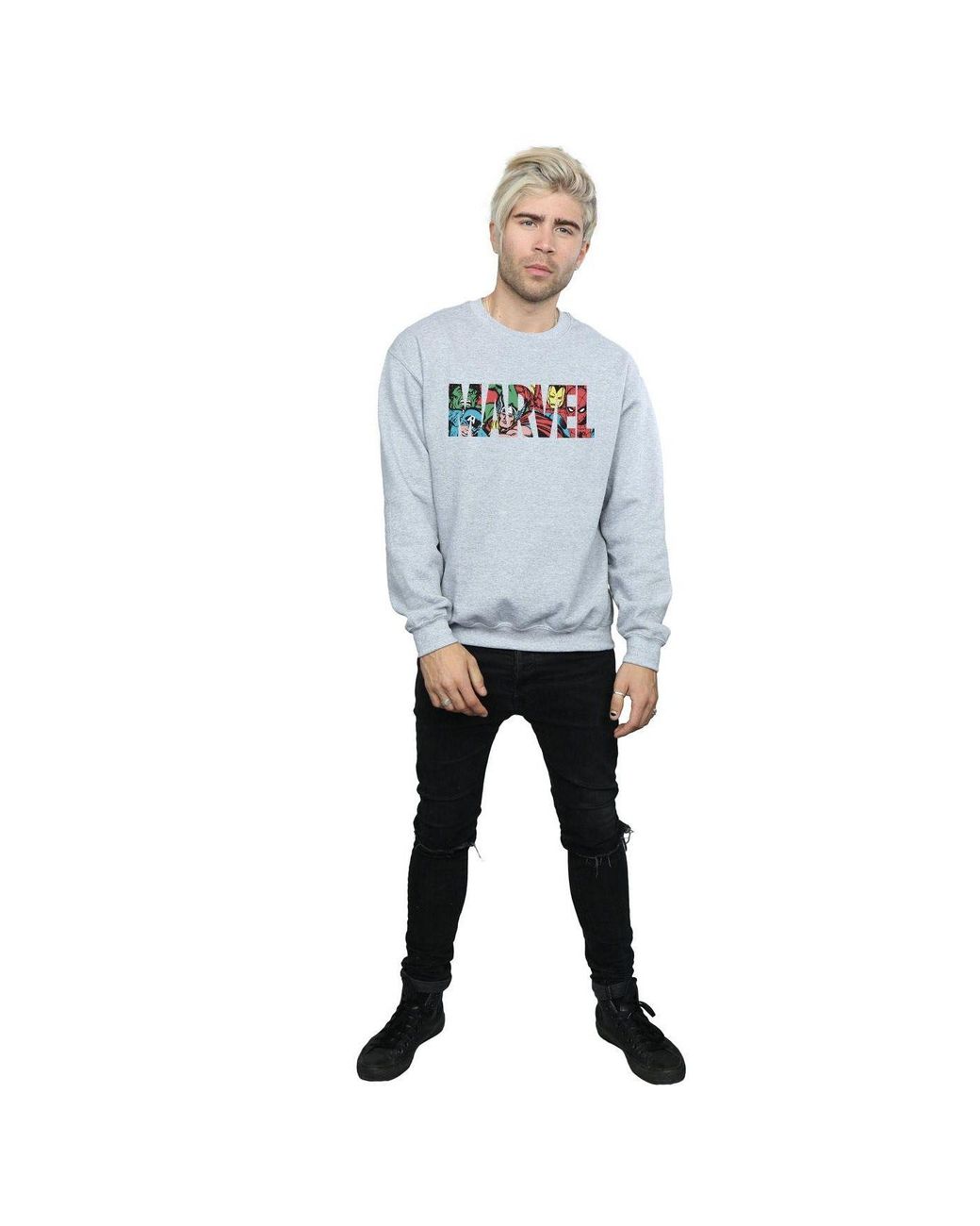 Marvel Comics Blue Infill Logo Sweatshirt for men