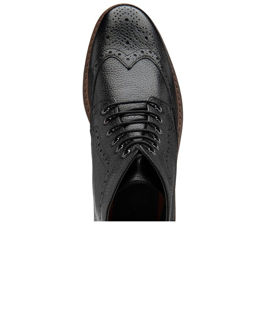 Frank Wright Black 'Magnus' Leather Brogue Ankle Boot for men
