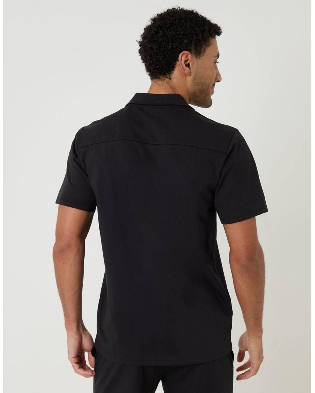 Threadbare Black Shirt & Shorts Lounge Set for men
