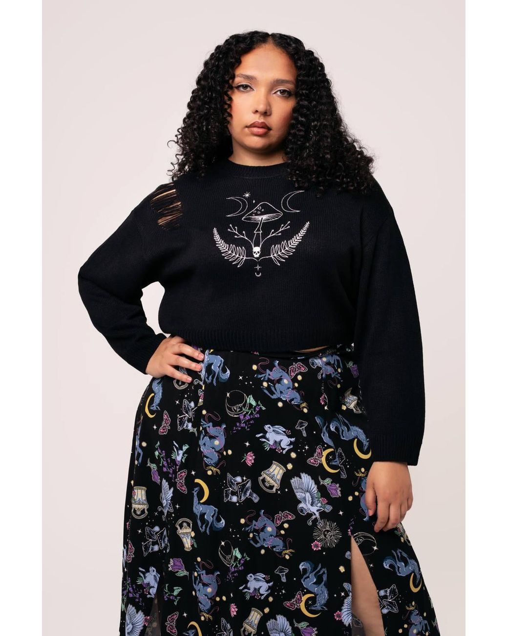 Hell Bunny Black Russula Halloween Style Bold Jumper