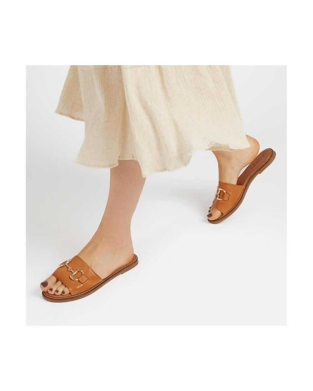 Jones Bootmaker Brown Emillina Leather Buckle Mule Sandals