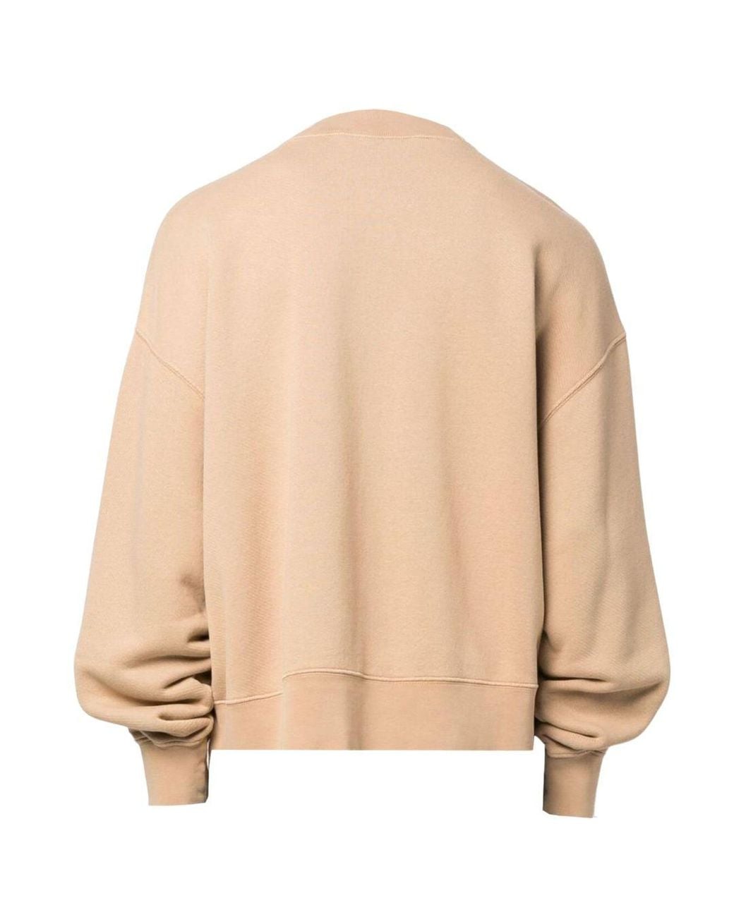 Palm Angels Natural Split Shark Branded Logo Cream Sweatshirt for men