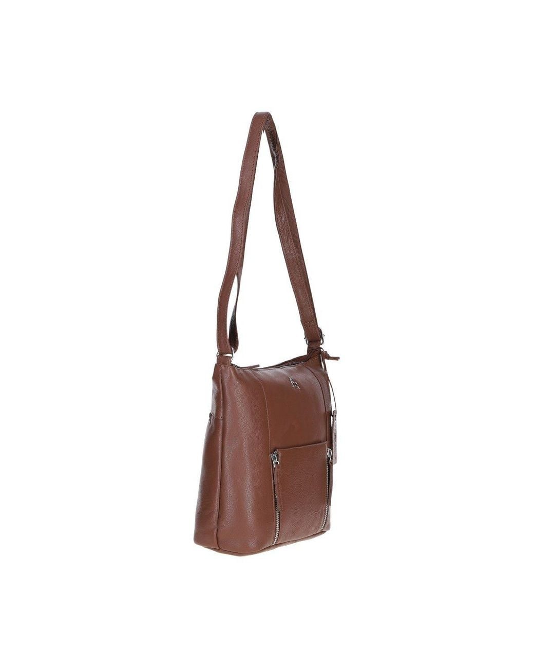 Ashwood Leather Brown 'Donegal' Practical Real Leather Shoulder Bag