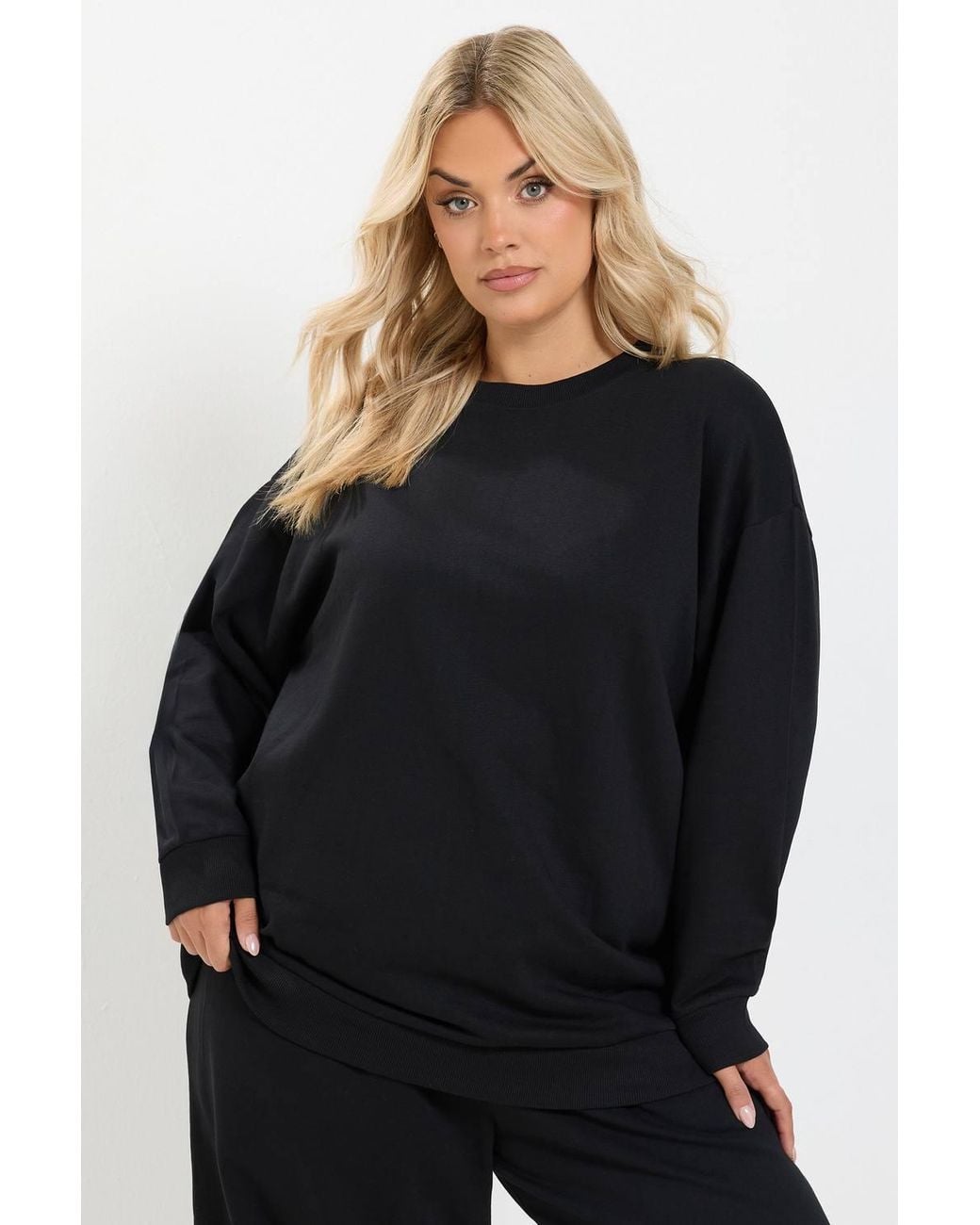 Yours Black Sweatshirt & Barrel Jogger Set