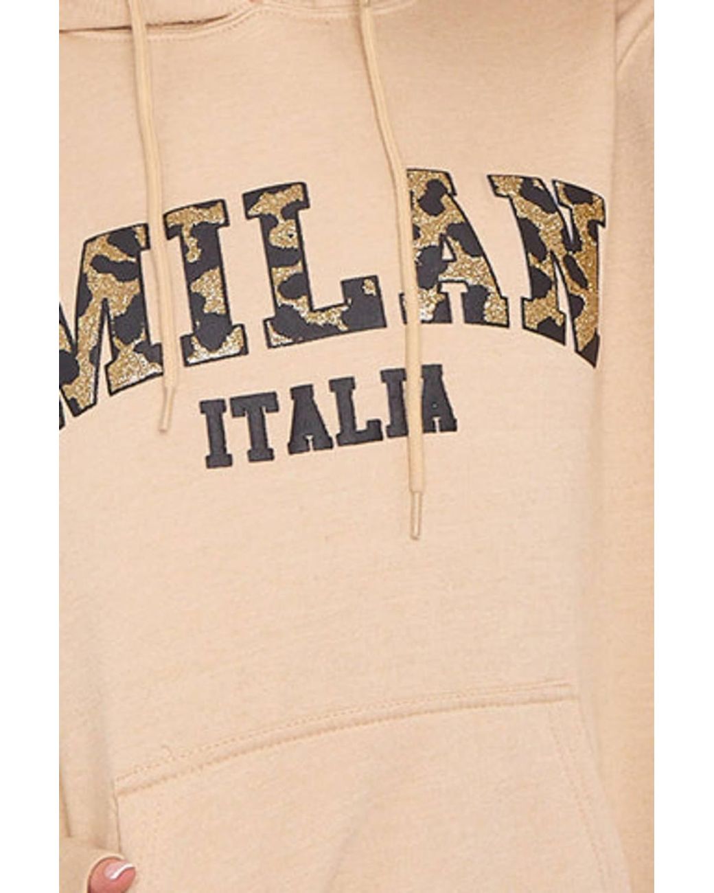 Stylewise Natural Milan Graphic Print Glitter Detail