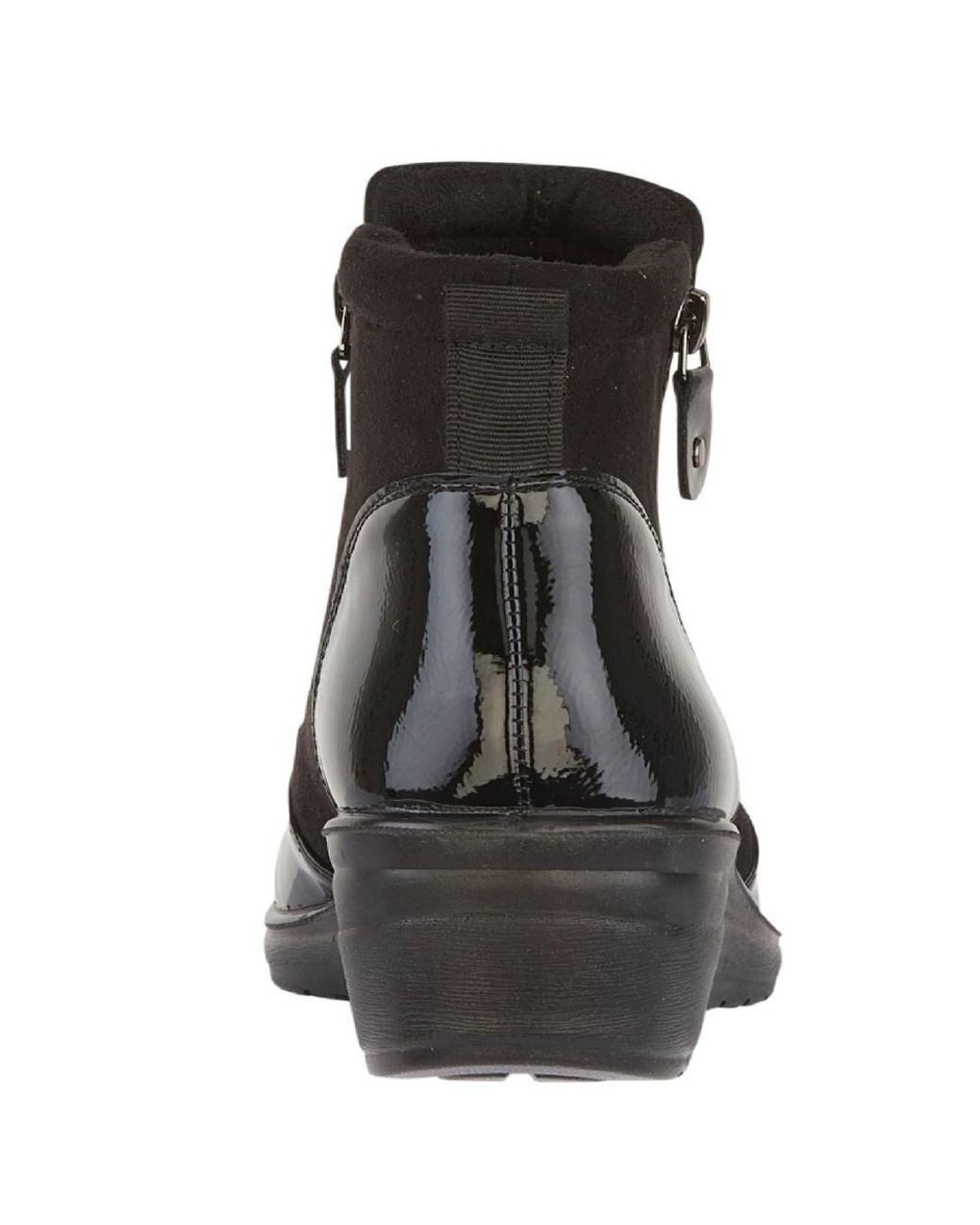 Absolute Footwear Blue Diamante Wedge Twin Zipped Ankle Boots