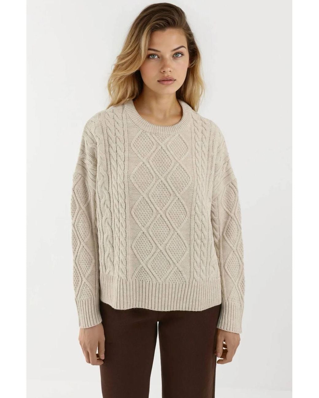 Hiccup Natural Hair Braid Detailed Crew Neck Sweater