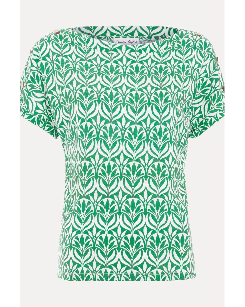 Phase Eight Green Suzie Short Sleeve Boat Neck Top