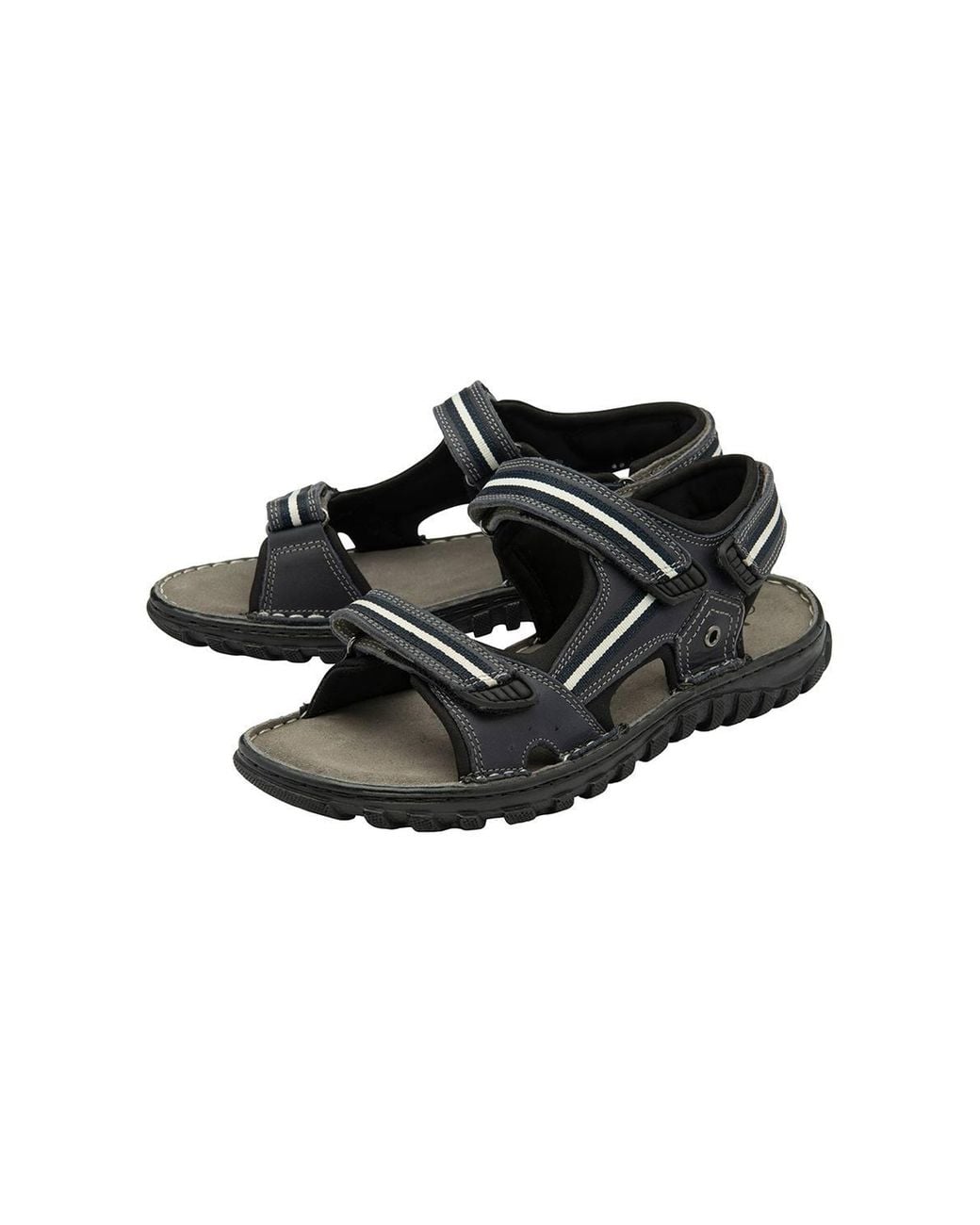 Lotus Black 'Gus' Leather Strap Sandals for men