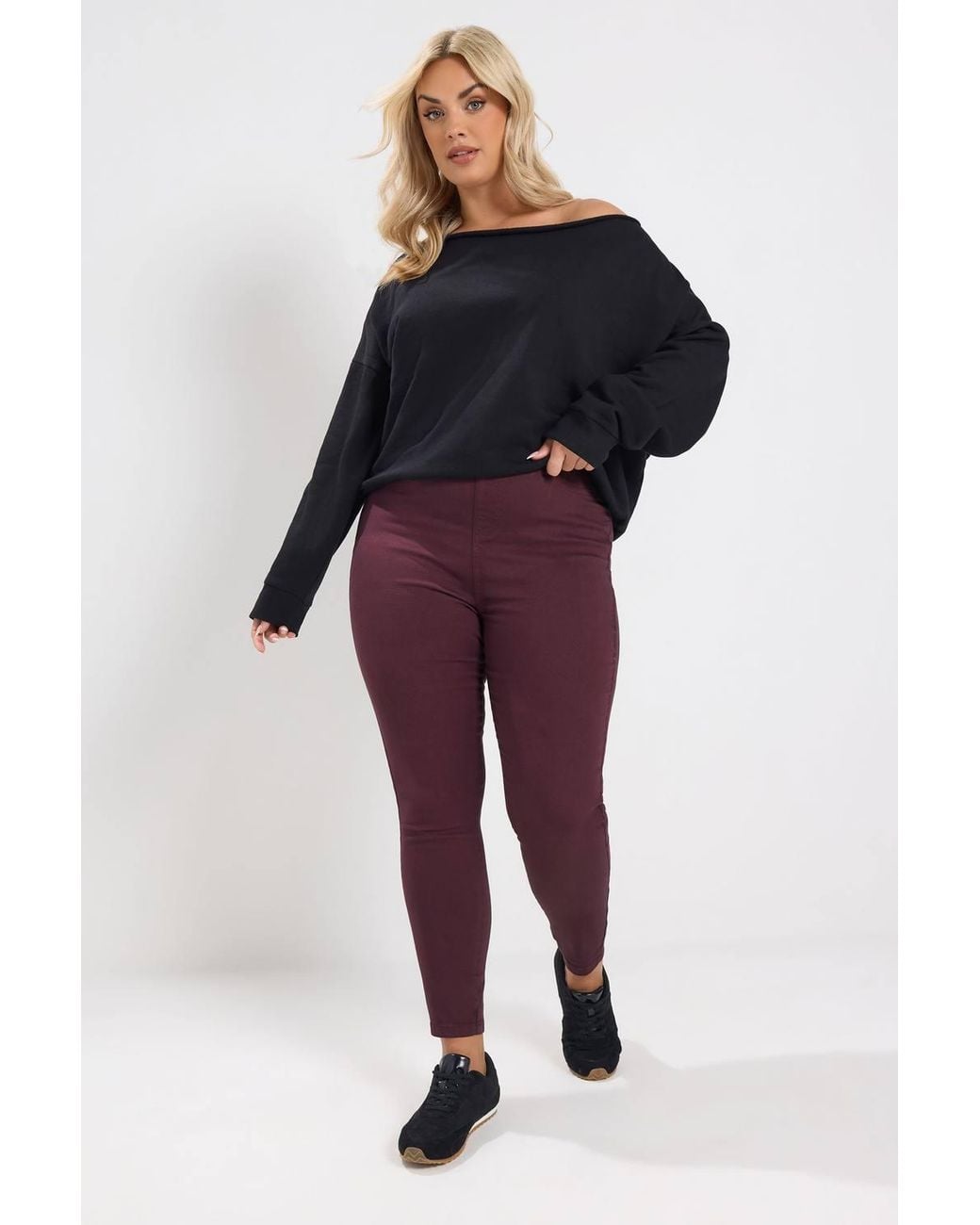 Yours Purple Pull On Jenny Jeggings