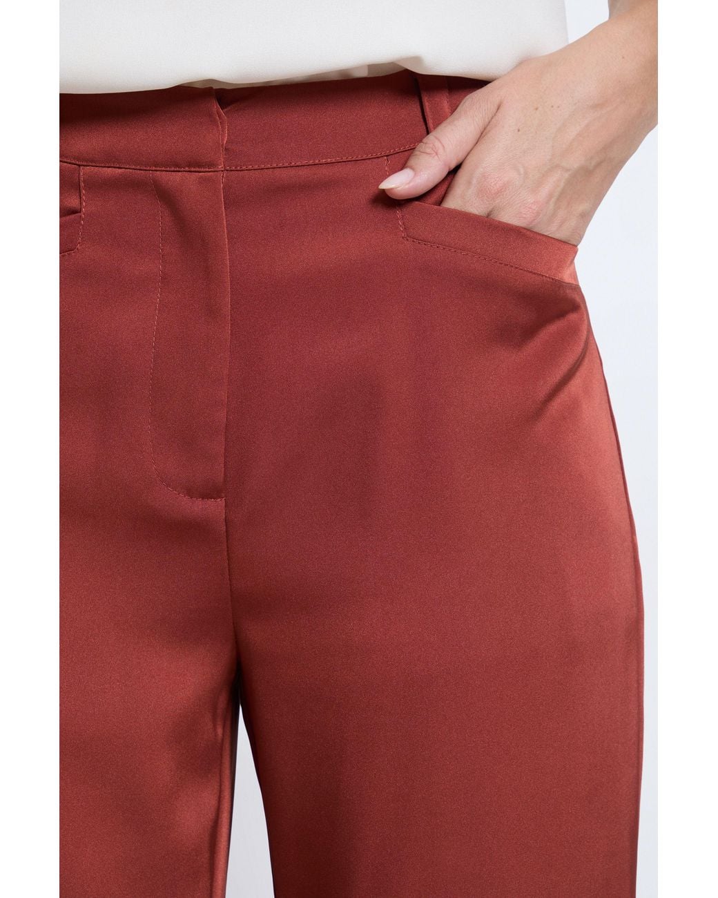 Wallis Red Relaxed Soft Flare Trouser