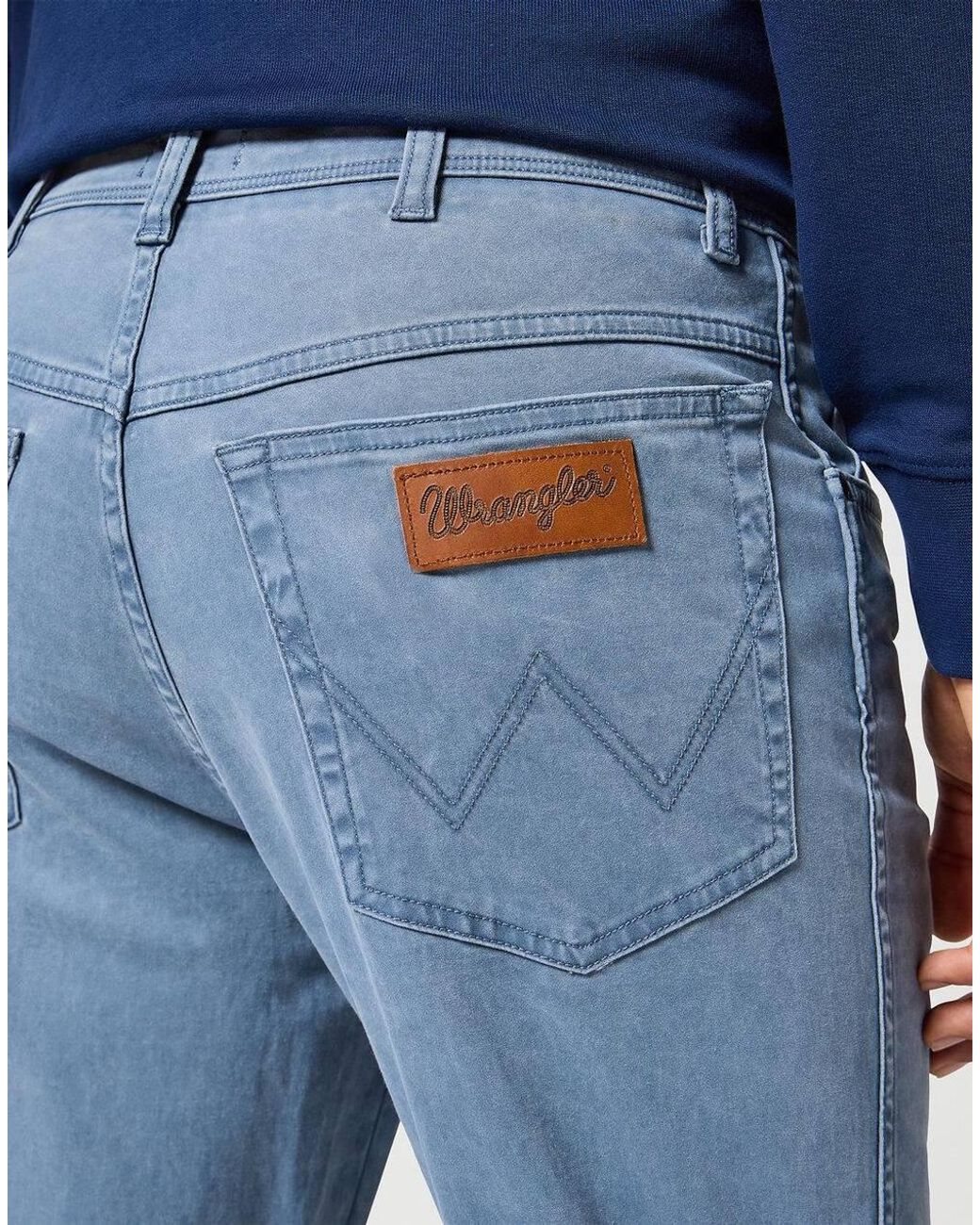 Wrangler Blue Texas Stratch Grisaille Chino Trouser For for men