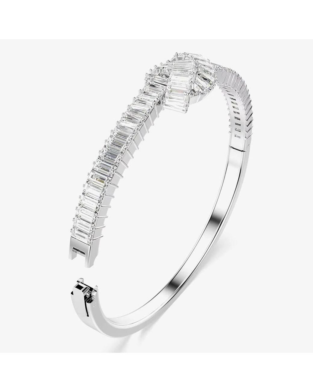 Swarovski Metallic Matrix Rhodium Plated Medium Zirconia Knot Bangle 5727120