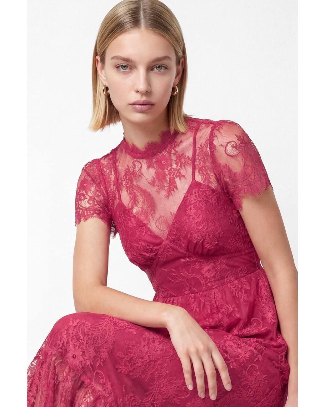 Lovedrobe Red Lace Midaxi Dress