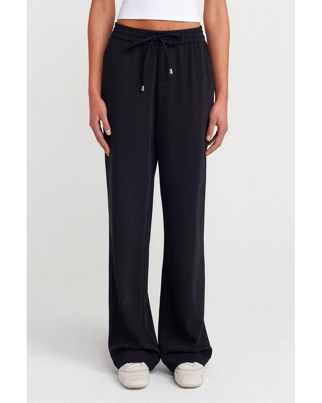 Dilvin Blue Wide-Leg Crepe Trousers