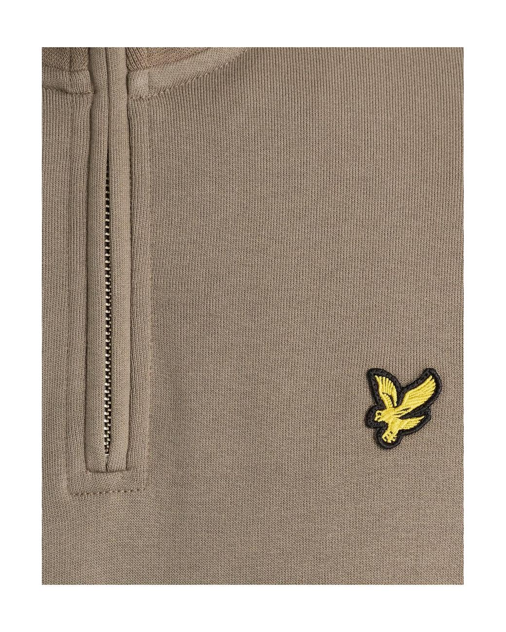Lyle & Scott Natural Loopback Quarter Zip Sweatshirt Ash for men