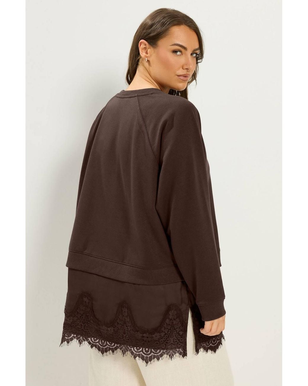Yours Brown Lace 2-In-1 Jumper