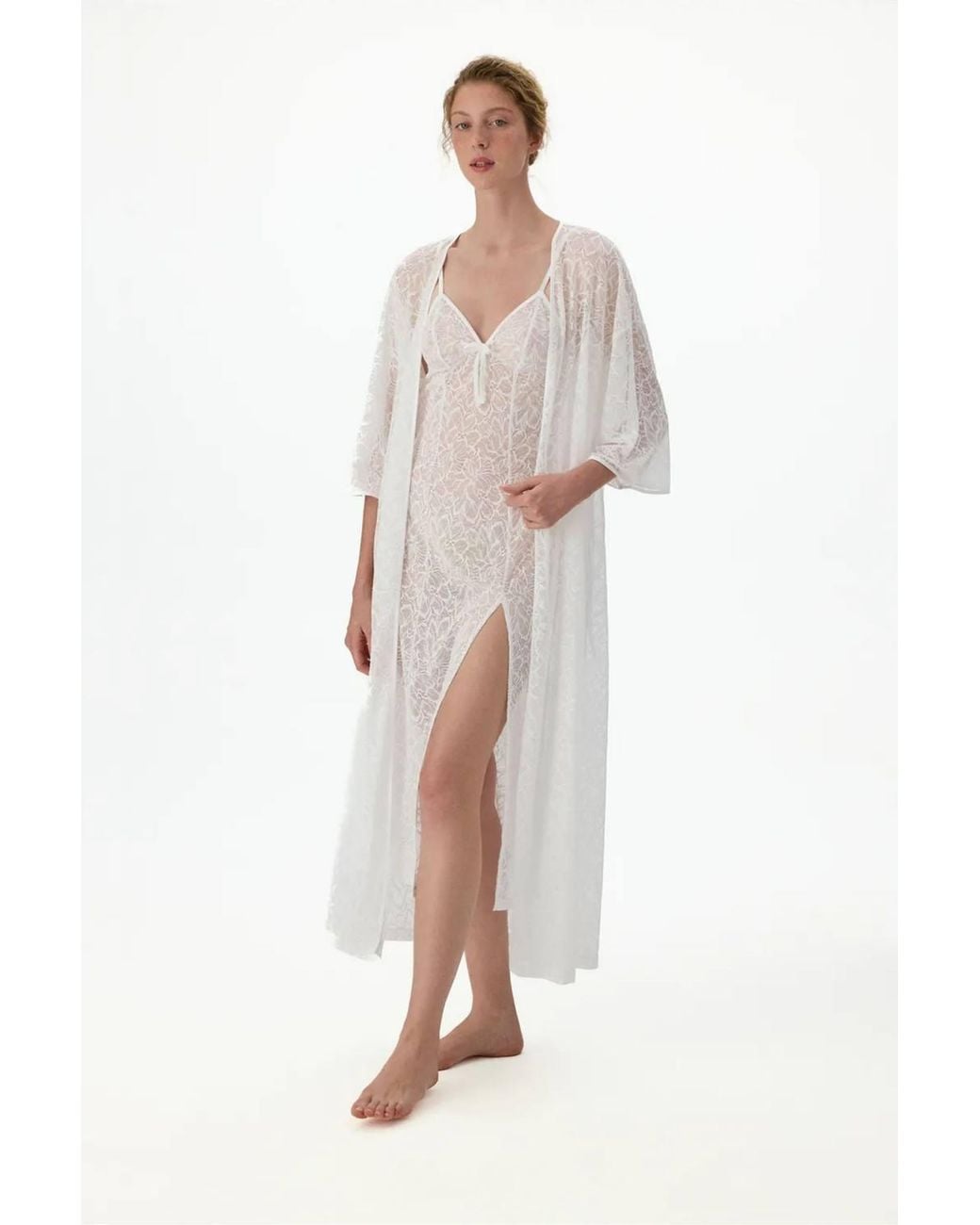 Penti White Bridal Delicate Lace Nightgown
