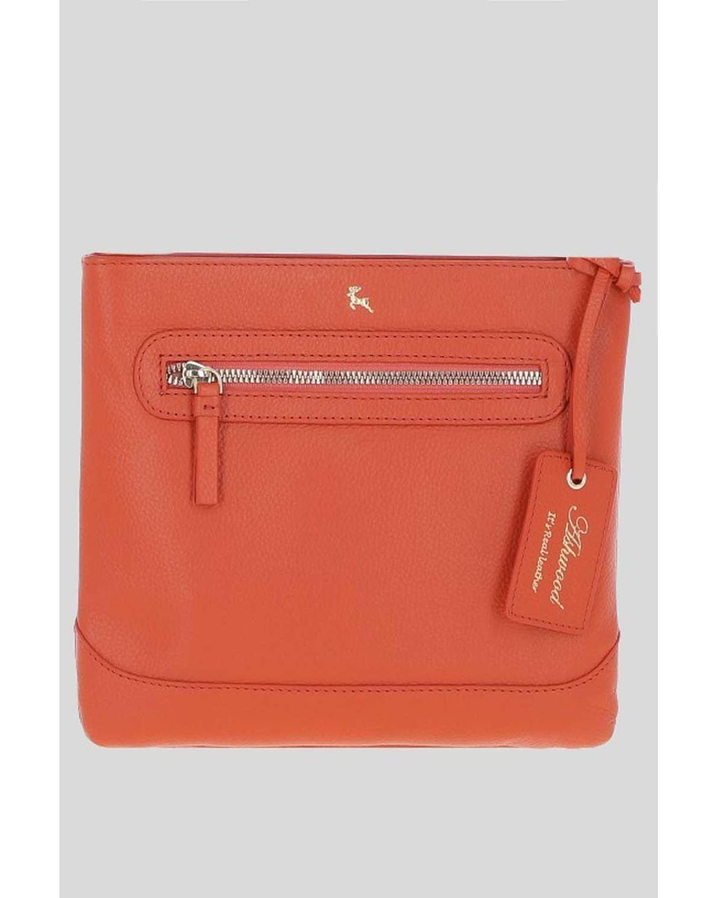 Ashwood Leather Orange 'Bliss' Leather Cross Body Bag With Adjustable Strap