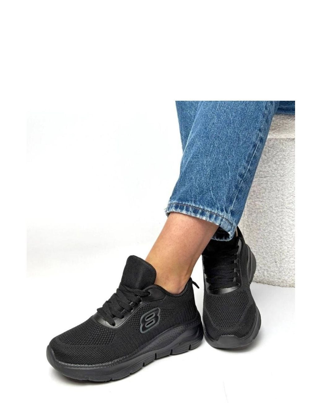 KDMD Blue Sport Shoes Fabric Breathable Platform Comfort Low Lace Up