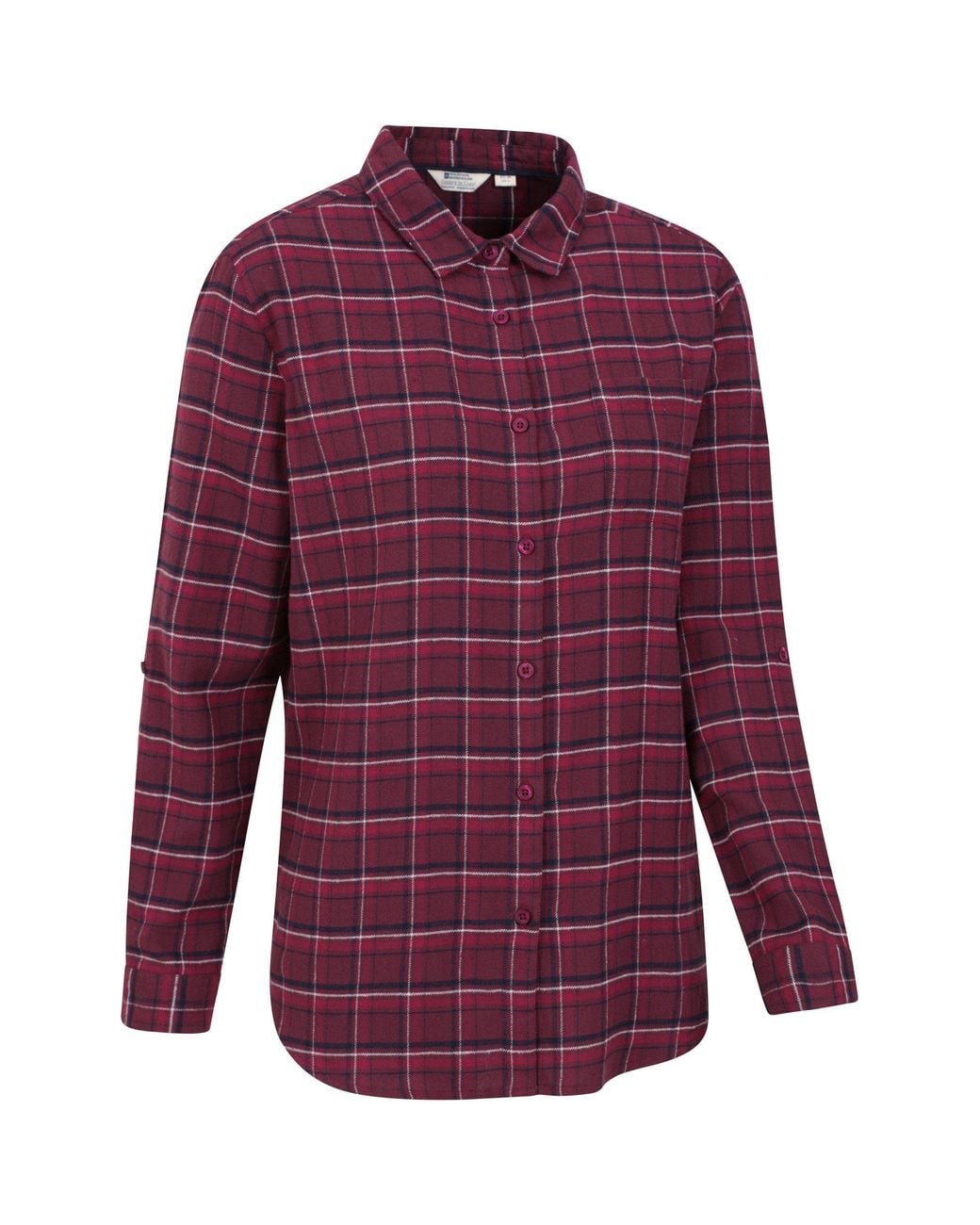 Mountain Warehouse Purple 'Balsam' Brushed Long Sleeved Relaxed Fit Longline Flannel Shirt