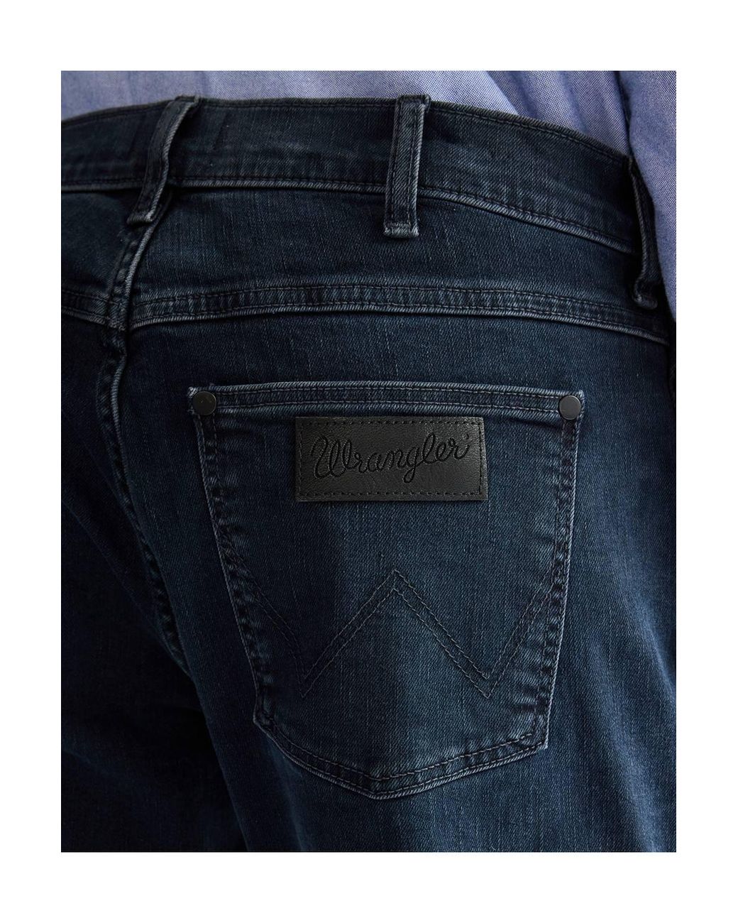 Wrangler Blue Greensboro Regular Straight Denim Jeans Iron for men