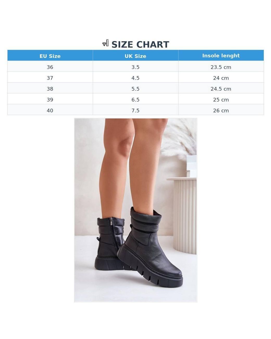 Love Lace Black Winter Platform Round Toe Ankle Boots