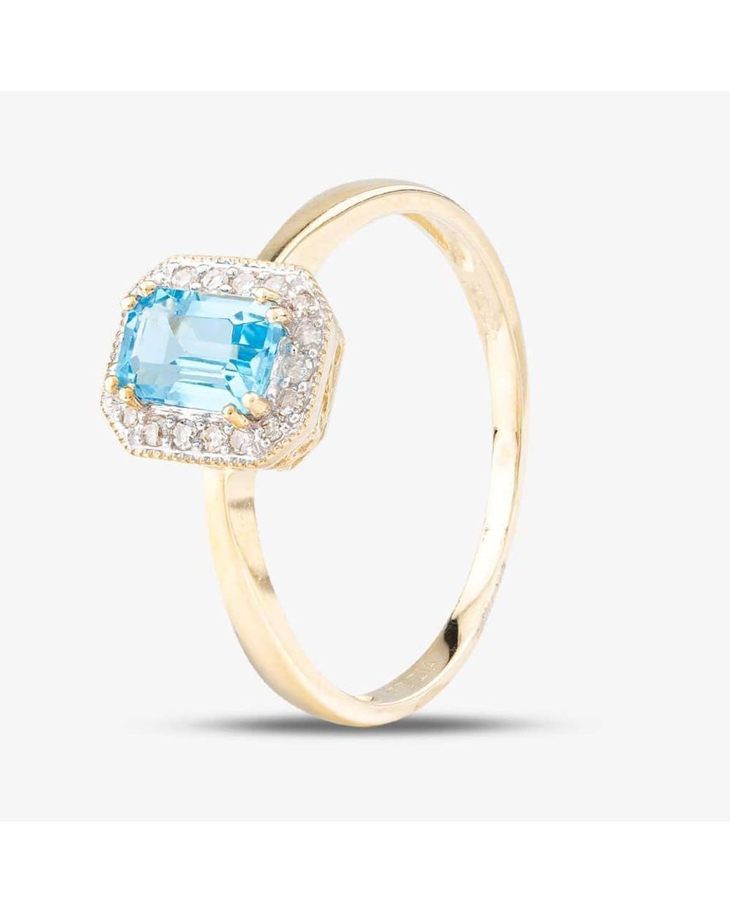 T.H.Baker Metallic 9Ct Topaz 0.08Ct Diamond Cluster Ring