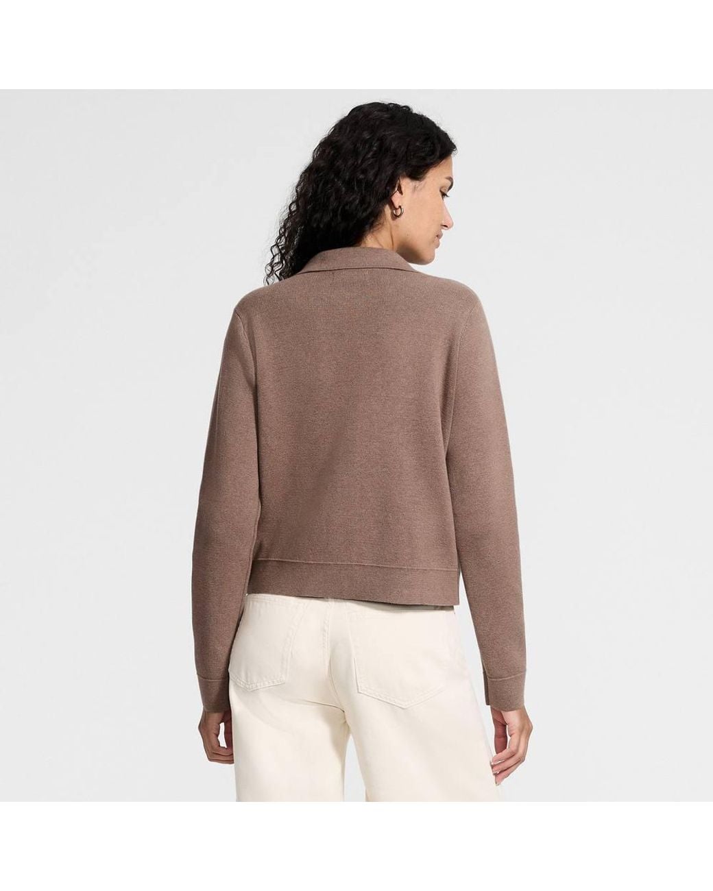 Lands' End Green Cropped Knit Blazer
