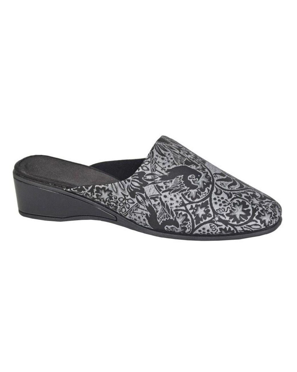 Sleeper Gray Priya Brocade Mule Slippers