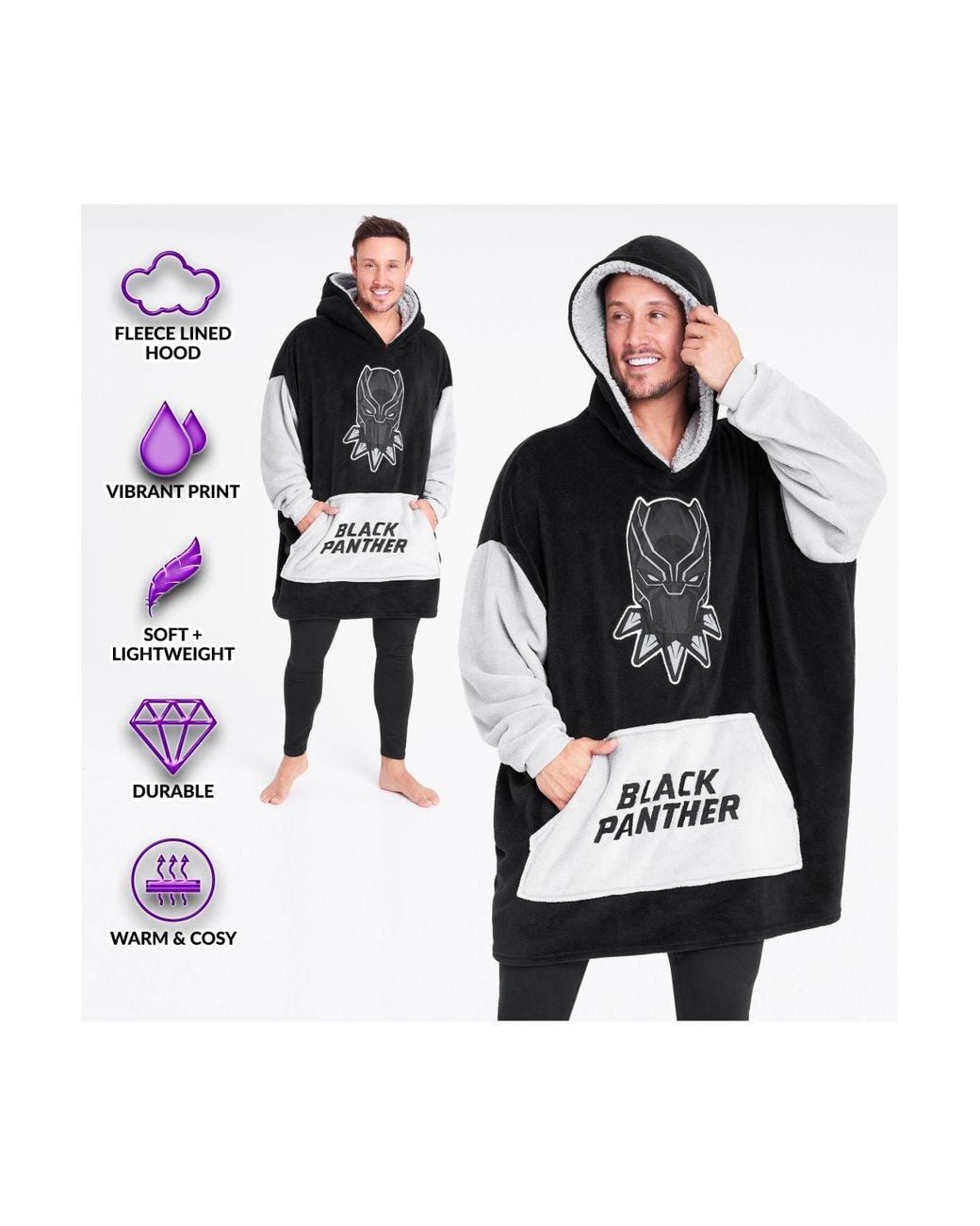Marvel Black Avengers Panther Oversized Poncho for men