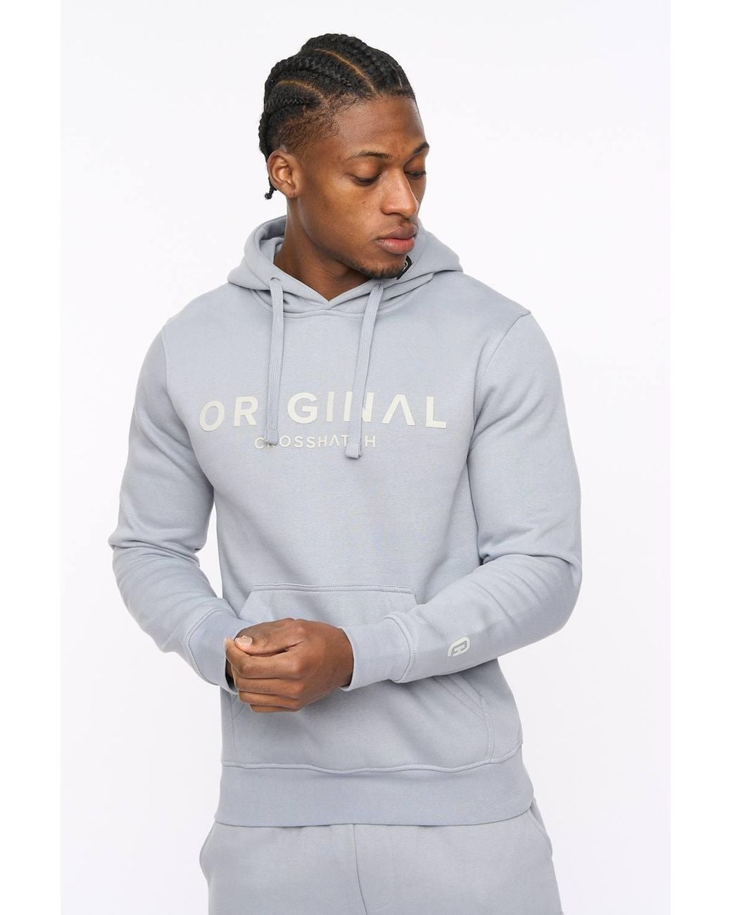 Crosshatch Gray Bardon Hoodie With High Build Graphics for men
