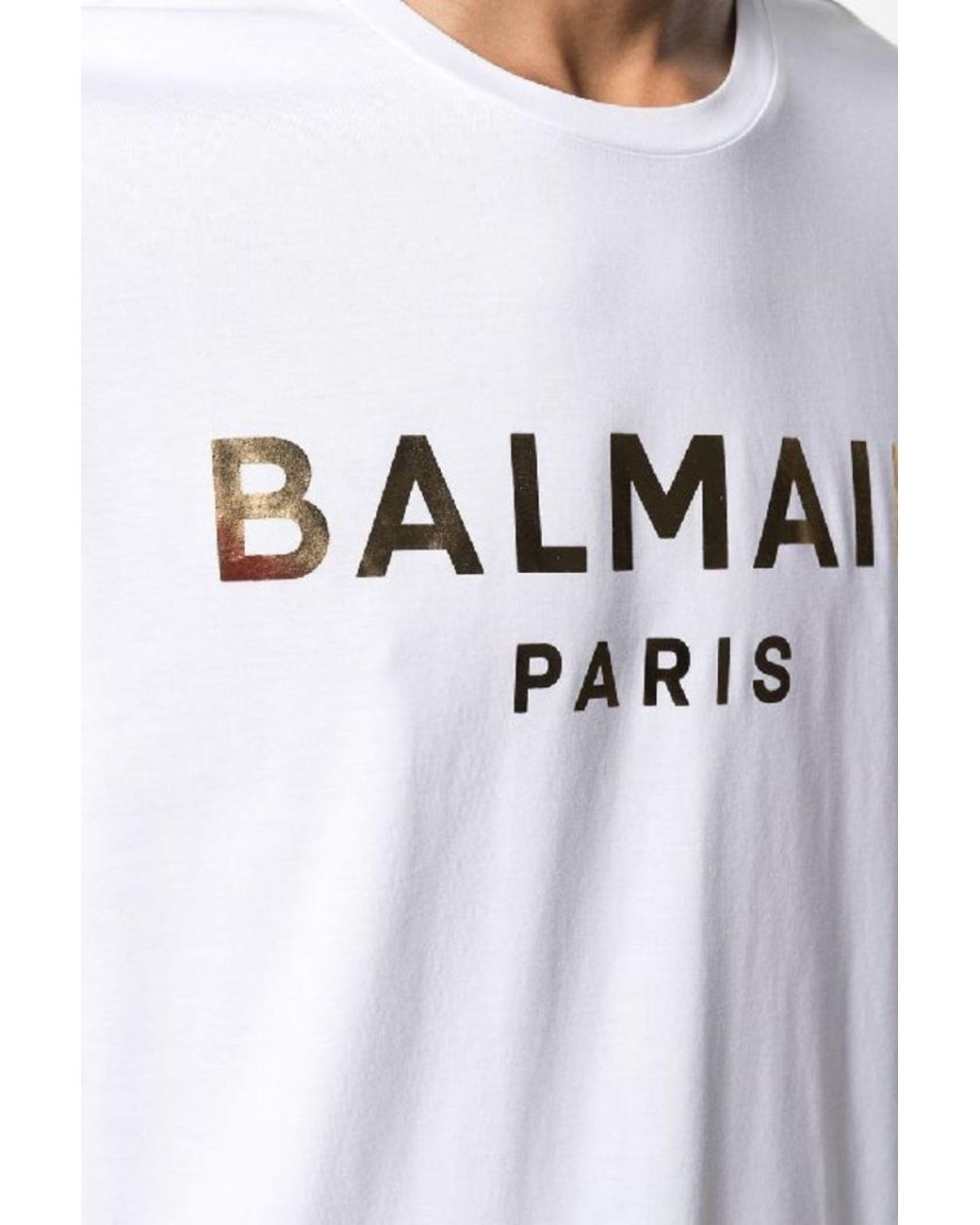 Balmain White Short Sleeve Crew T-Shirt for men