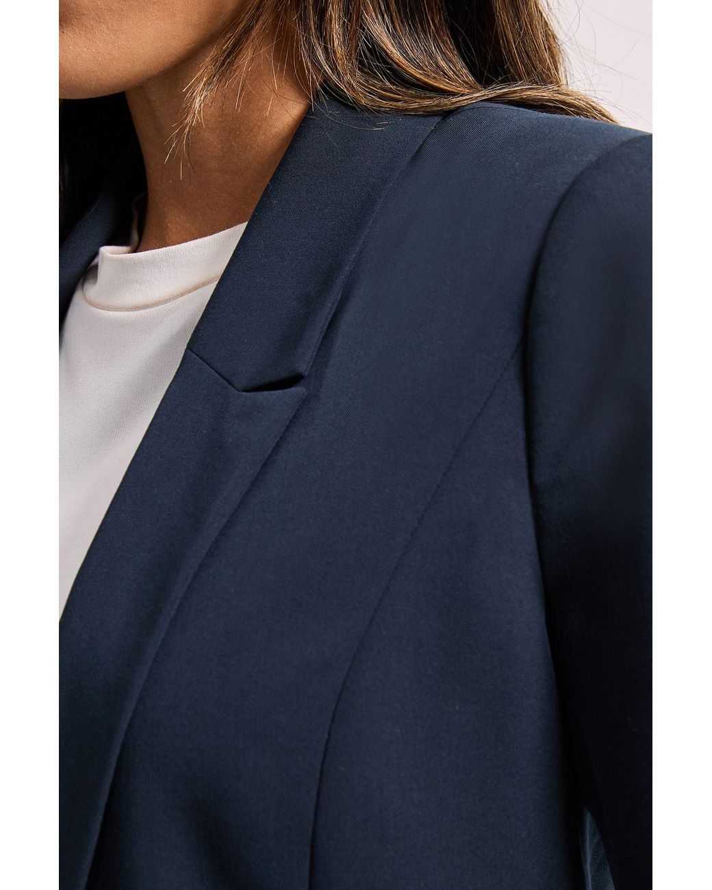 Dorothy Perkins Blue Ruched Sleeve Blazer