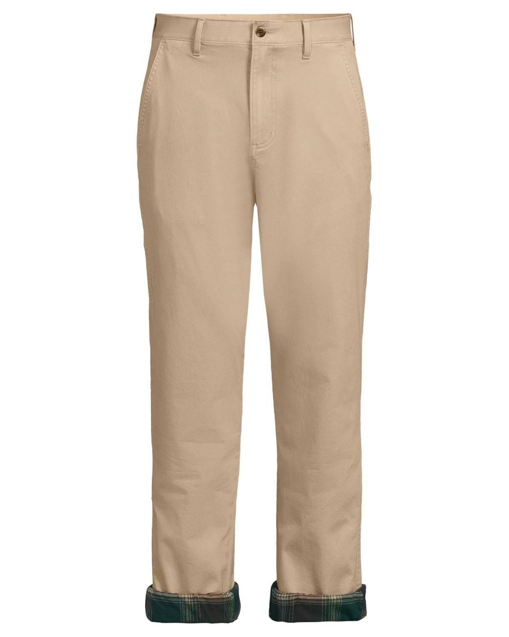 Lands' End Natural Comfort Waist Classic Fit Flannel Lined Stretch Chinos for men