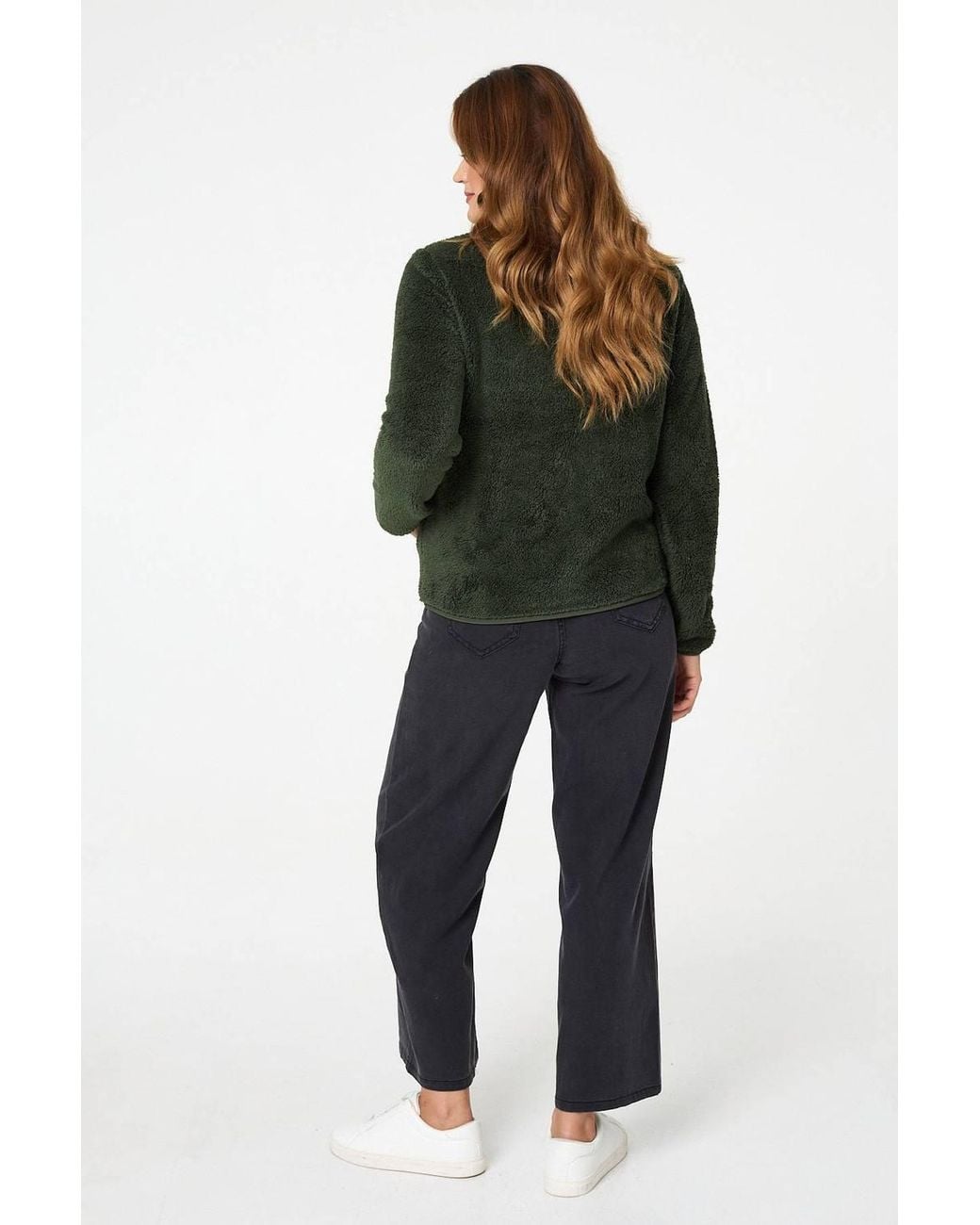 Izabel London Black Soft Texture Zip Front High Neck Fleece