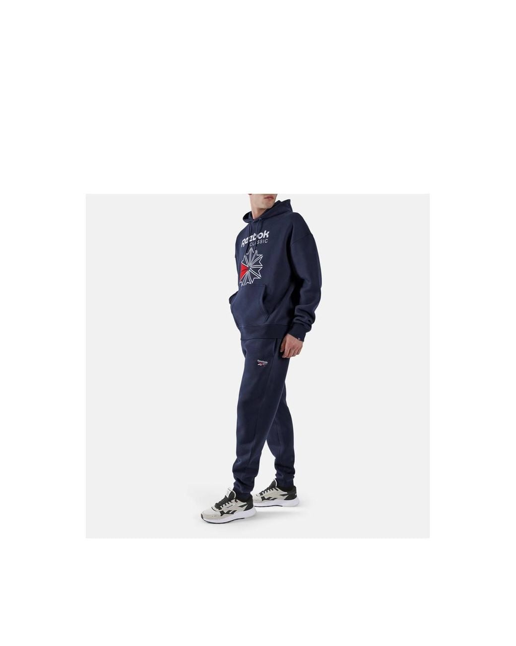 Reebok Blue Id 2-Colour Logo Fleece Cuffed Joggers for men