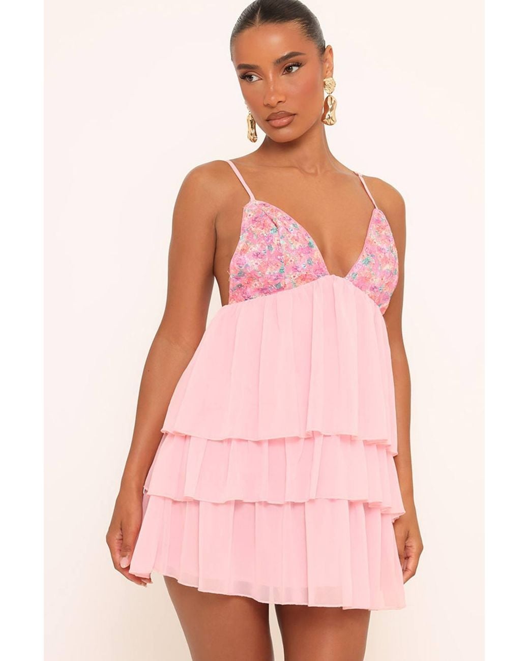 EGO Pink Strappy Mini Dress