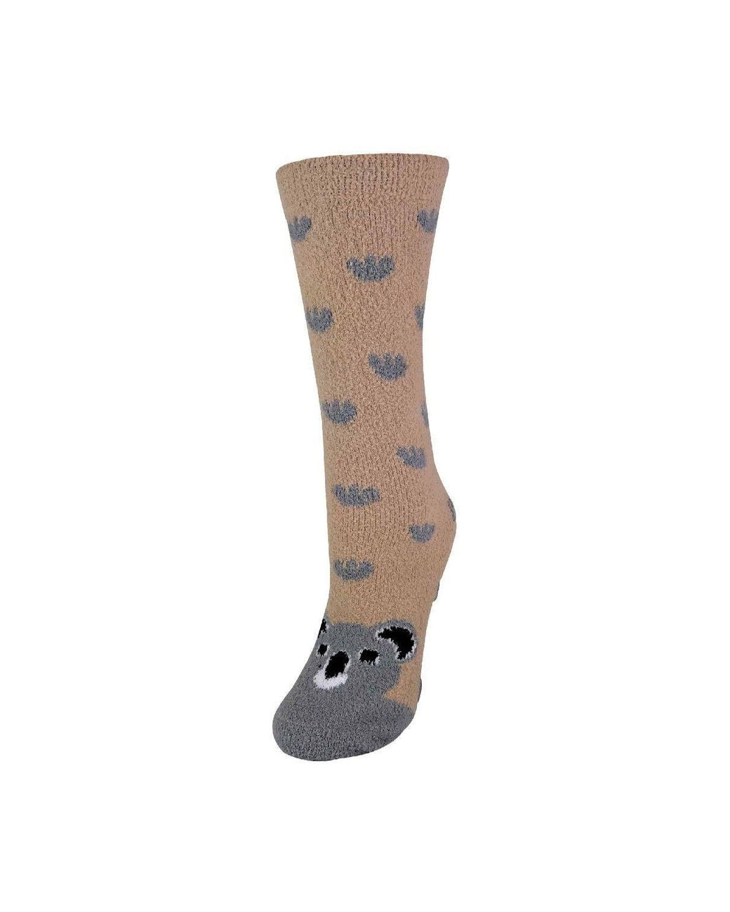 Sock Snob White 1 Pack Fluffy Animal Pattern Slipper Socks With Grips
