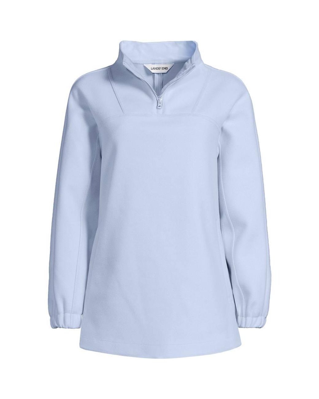 Lands' End Blue Plus Soft Fleece Quarter Zip Jumper