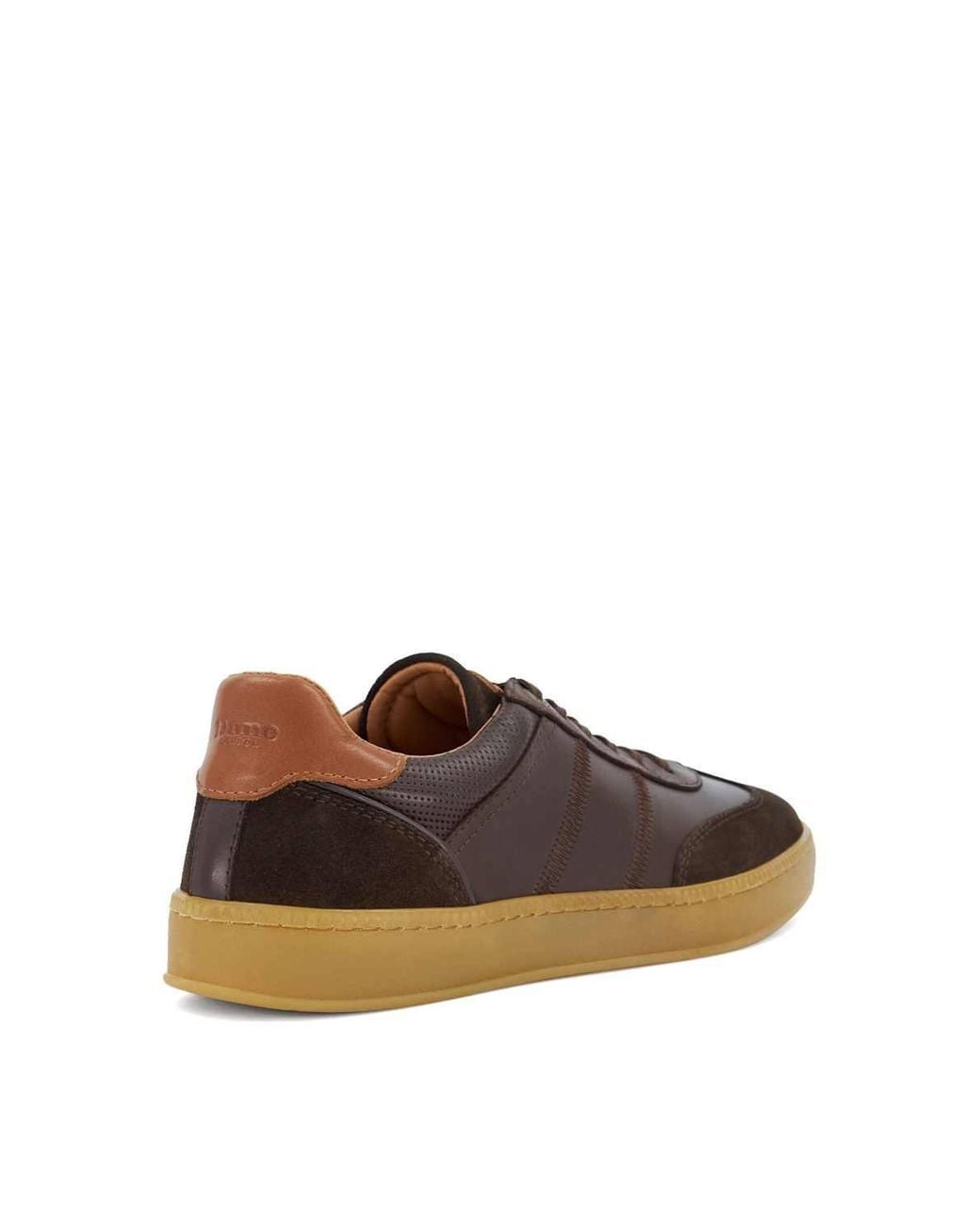 Dune Brown 'Theos' Leather Trainers for men