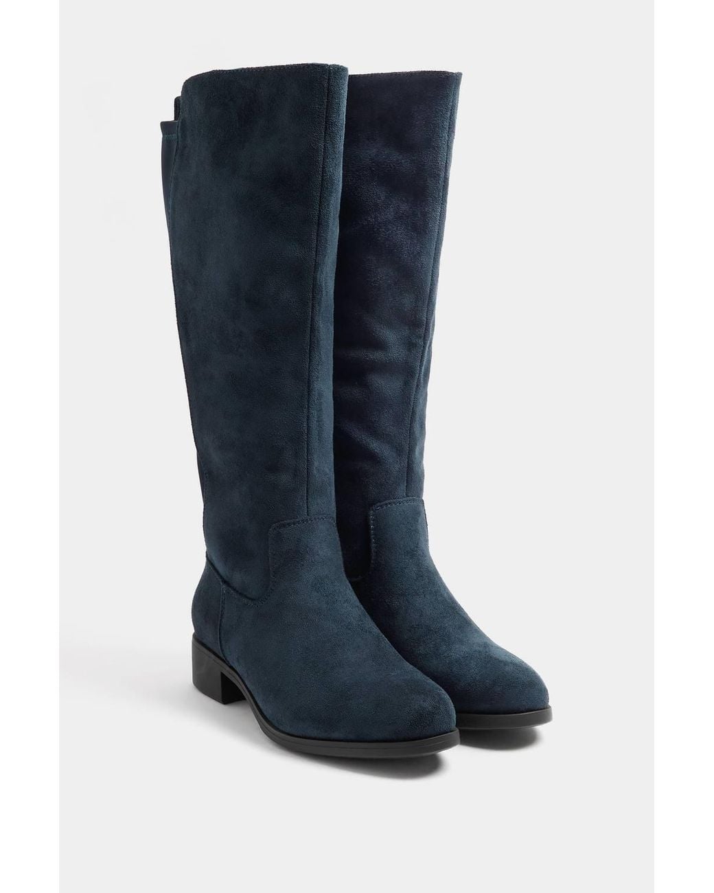Yours Blue Stretch Knee High Boots