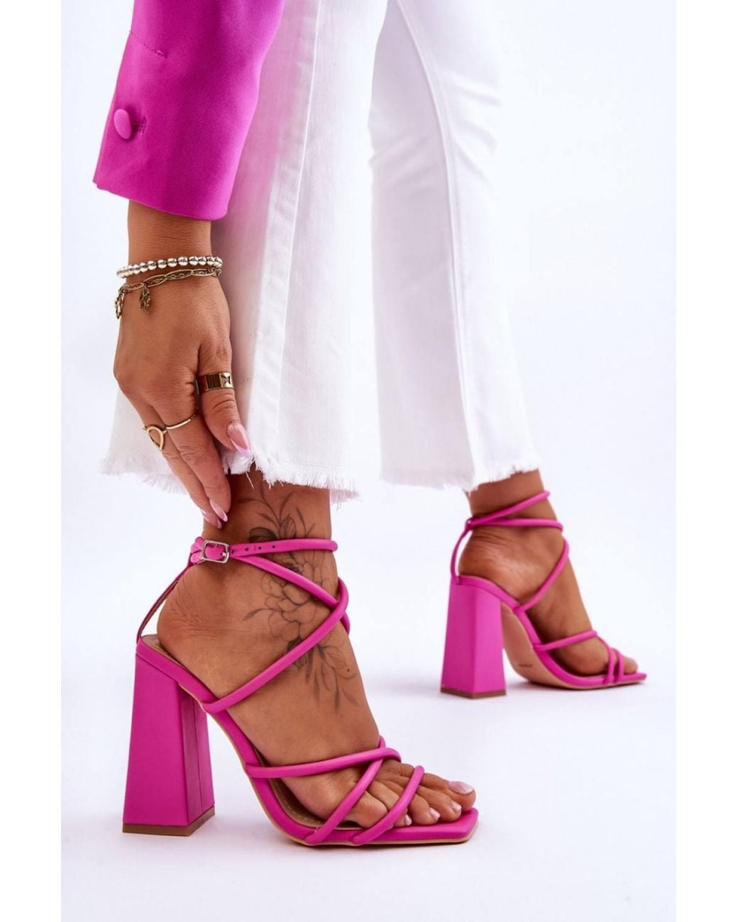 Love Lace Red Party Faux Leather Heeled Sandals