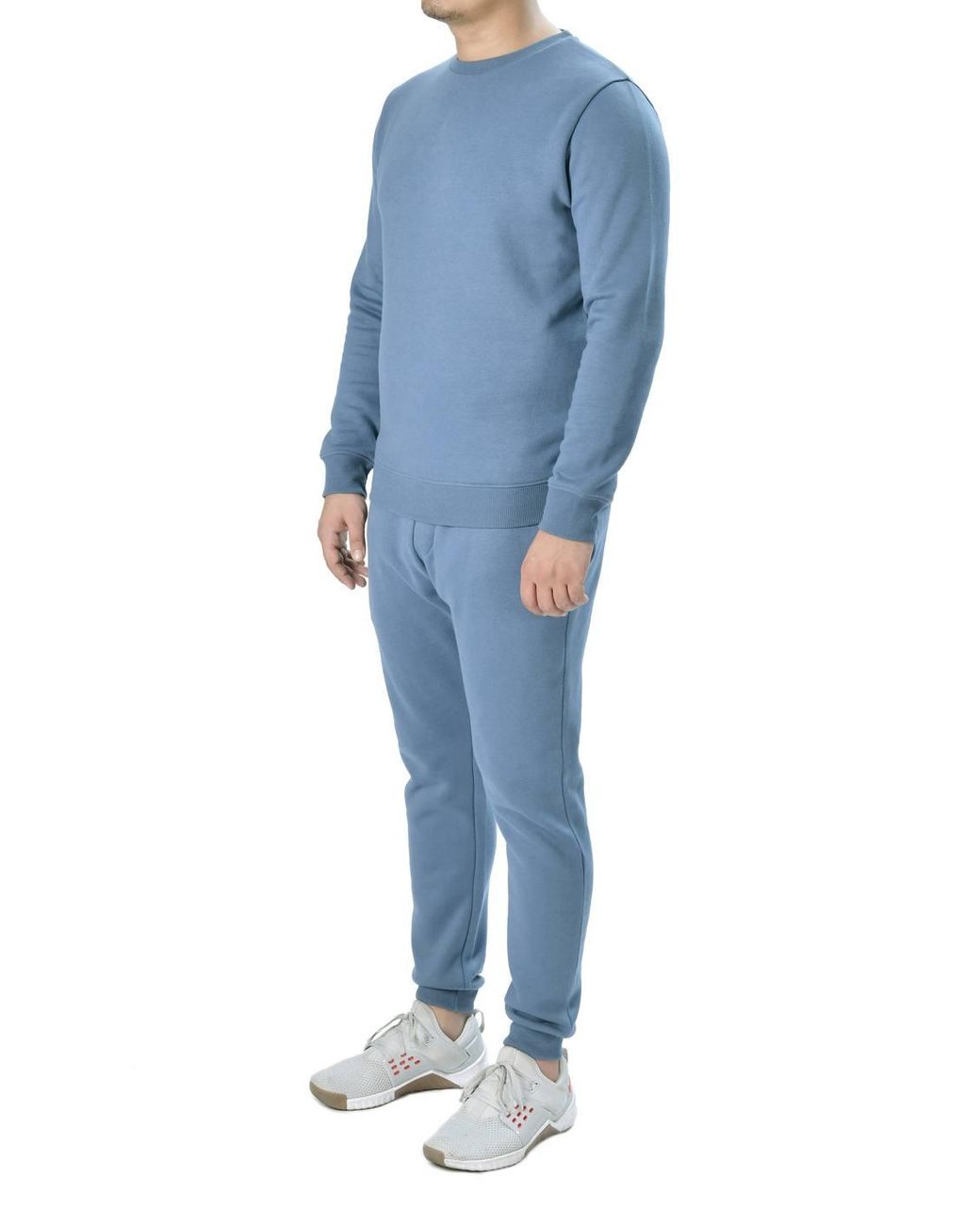 Smart Living Blue Classic Plain Crew Neck Long Sleeve Pullover Sweatshirt Jumper for men