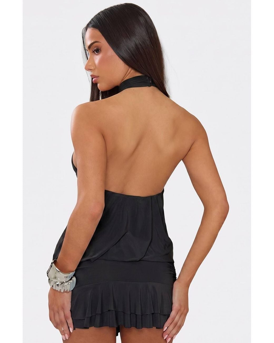 EGO Blue Blouson Style Sleeveless Mini Dress