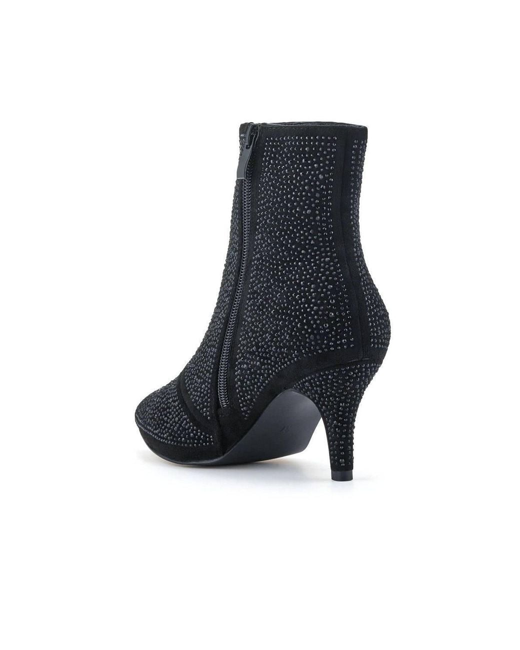 Pavers Black Cone-Heeled Smart Ankle Boots