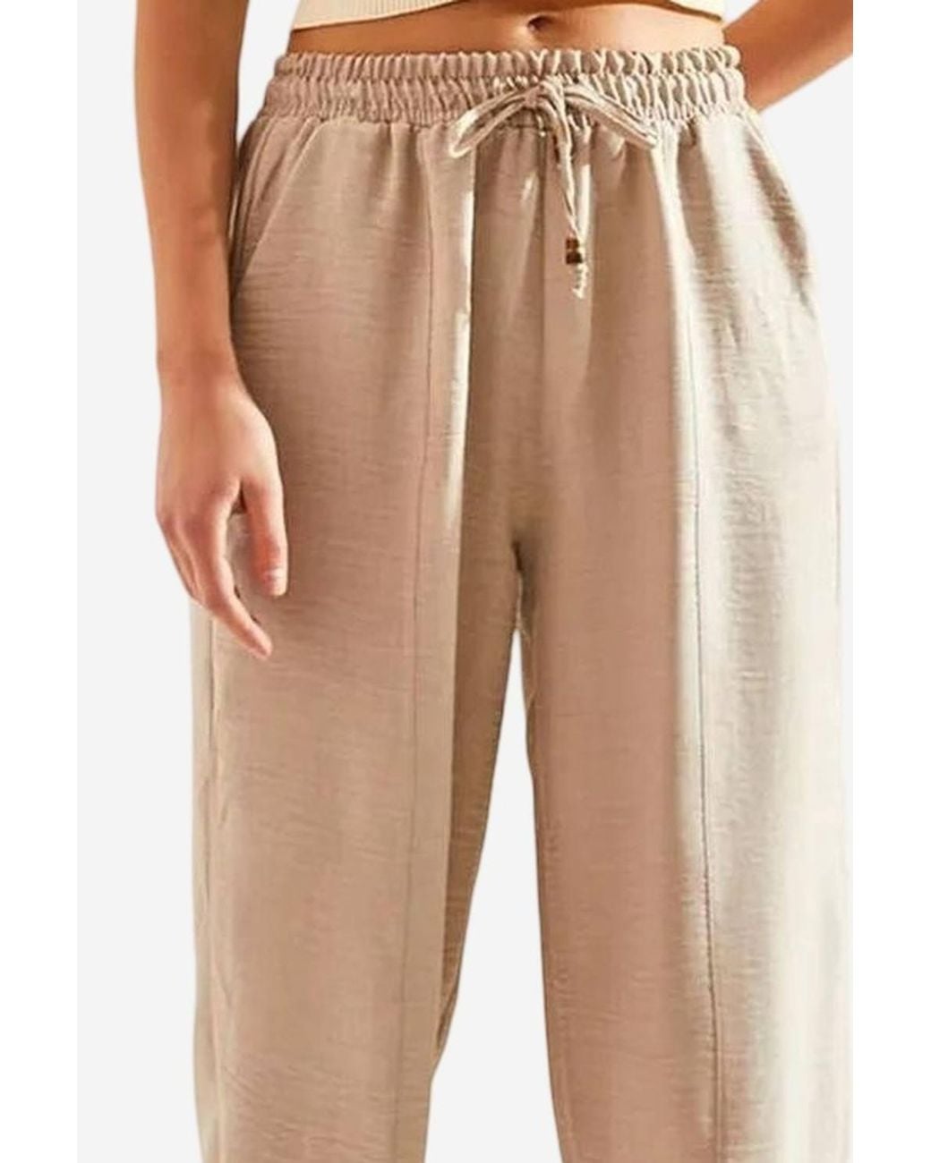 Bianco Lucci Natural Relaxed Fit Pants