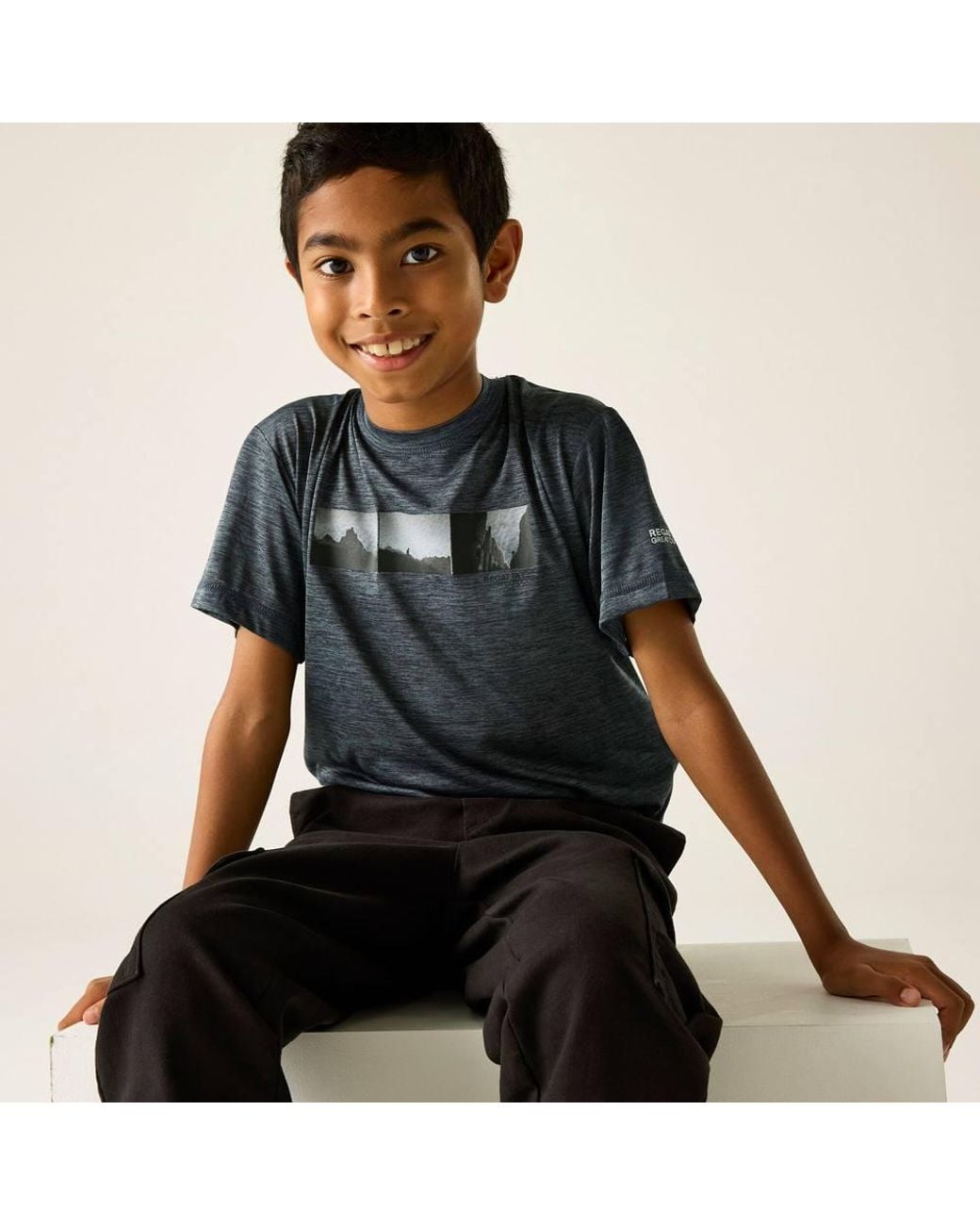 Regatta Black Alvarado Short Sleeved Graphic T-Shirt