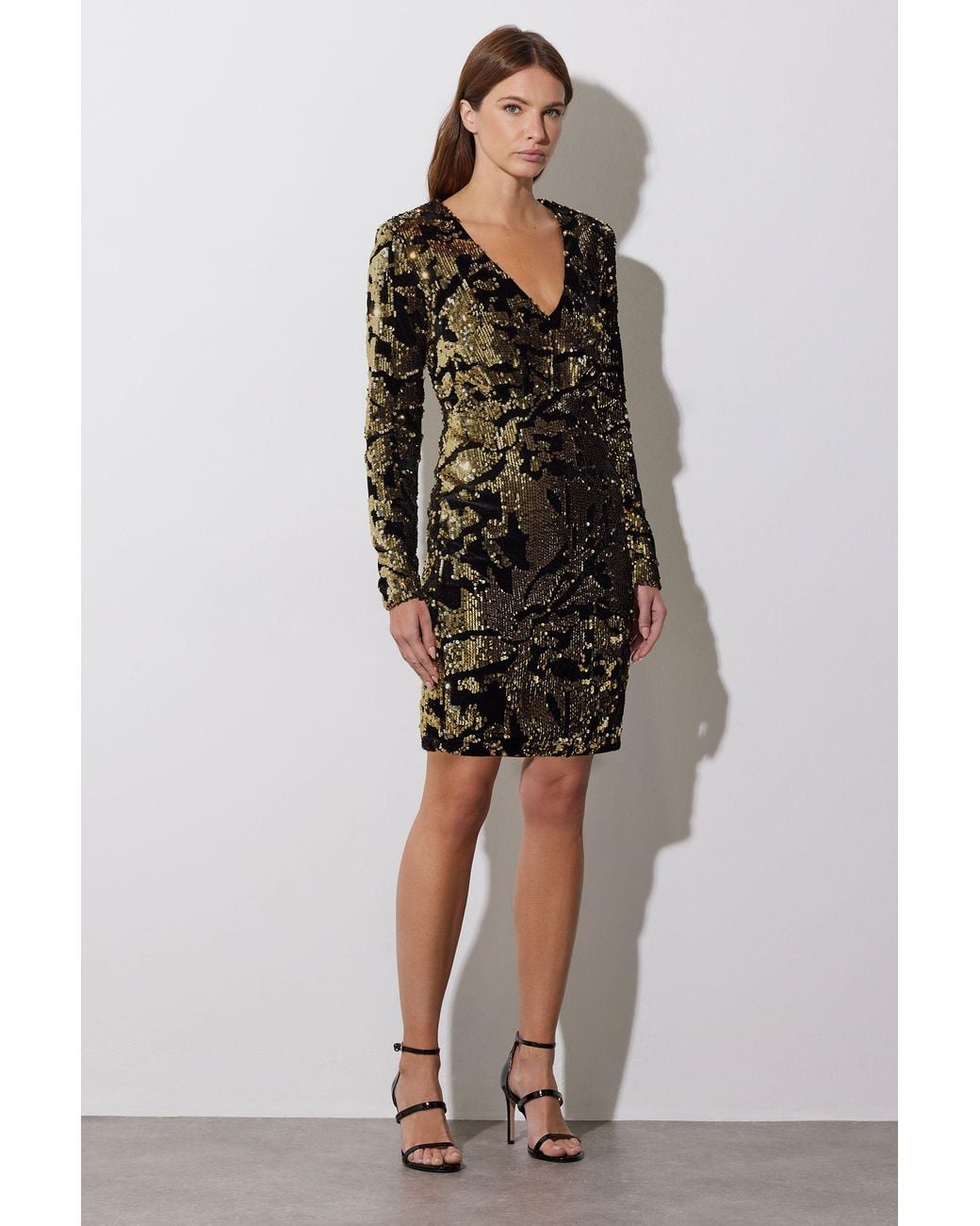 Star by Julien MacDonald Black Abstract Sequin Mini Dress