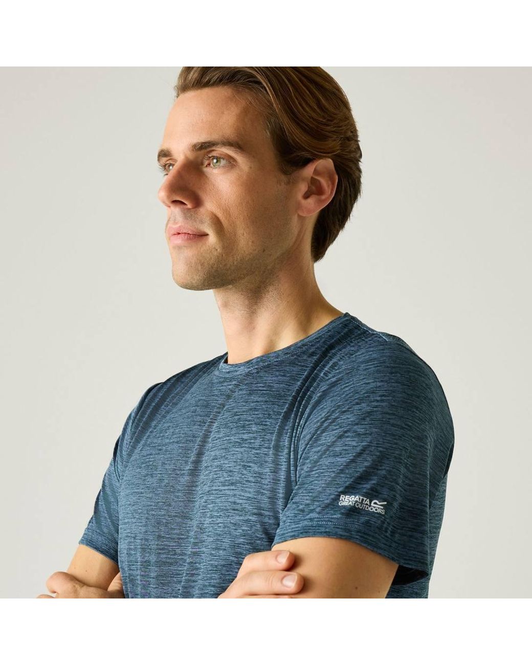 Regatta Blue Fingal Edition Short Sleeved Marl T-Shirt for men